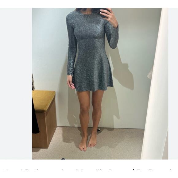 Reformation x Camille Rowe Esen Dress - Sparkle Chrome Metallic- Size Small - Picture 3 of 9